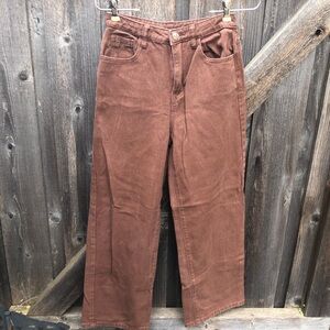 Copper 100% cotton Canvas wide leg Pants